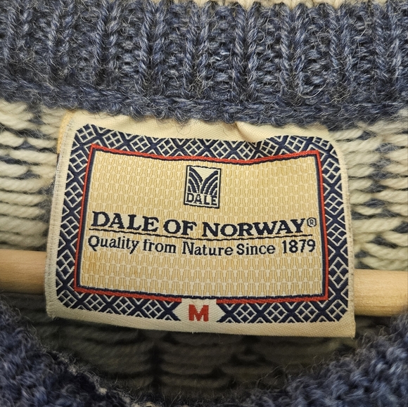 Vintage Dale of Norway Sweater Blue Wool Crew Men's Medium - Picture 5 of 11
